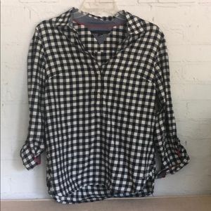 Small Tommy Hilfiger navy checkered shirt